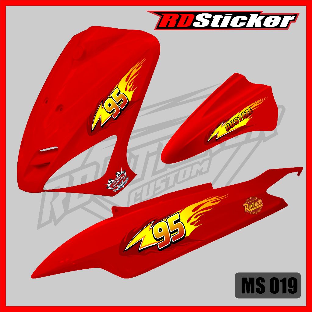 Mio SPORTY STRIPING STICKER MIO SMILE CARS MCQUEEN | Shopee Philippines