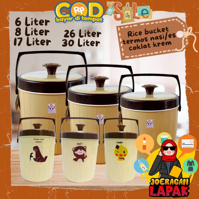 TERMOS [JOERAGAN LAPAK] 6L CREAM CHOCOLATE RICE THERMOS 8L/ 17L/26L ...
