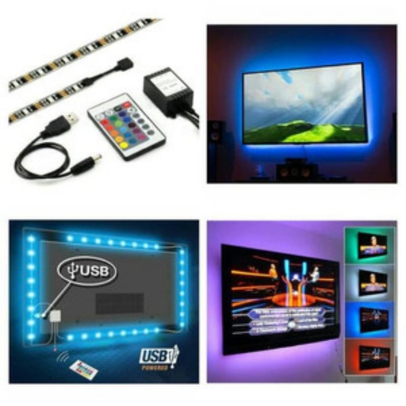 Led Strip Backdrop TV Sensor+RGB Remote | Shopee Philippines