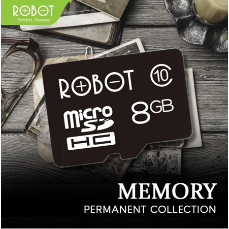 Micro SD ROBOT TF 8GB Memory Card HP Class 10 Memory Card - 1 Year ...