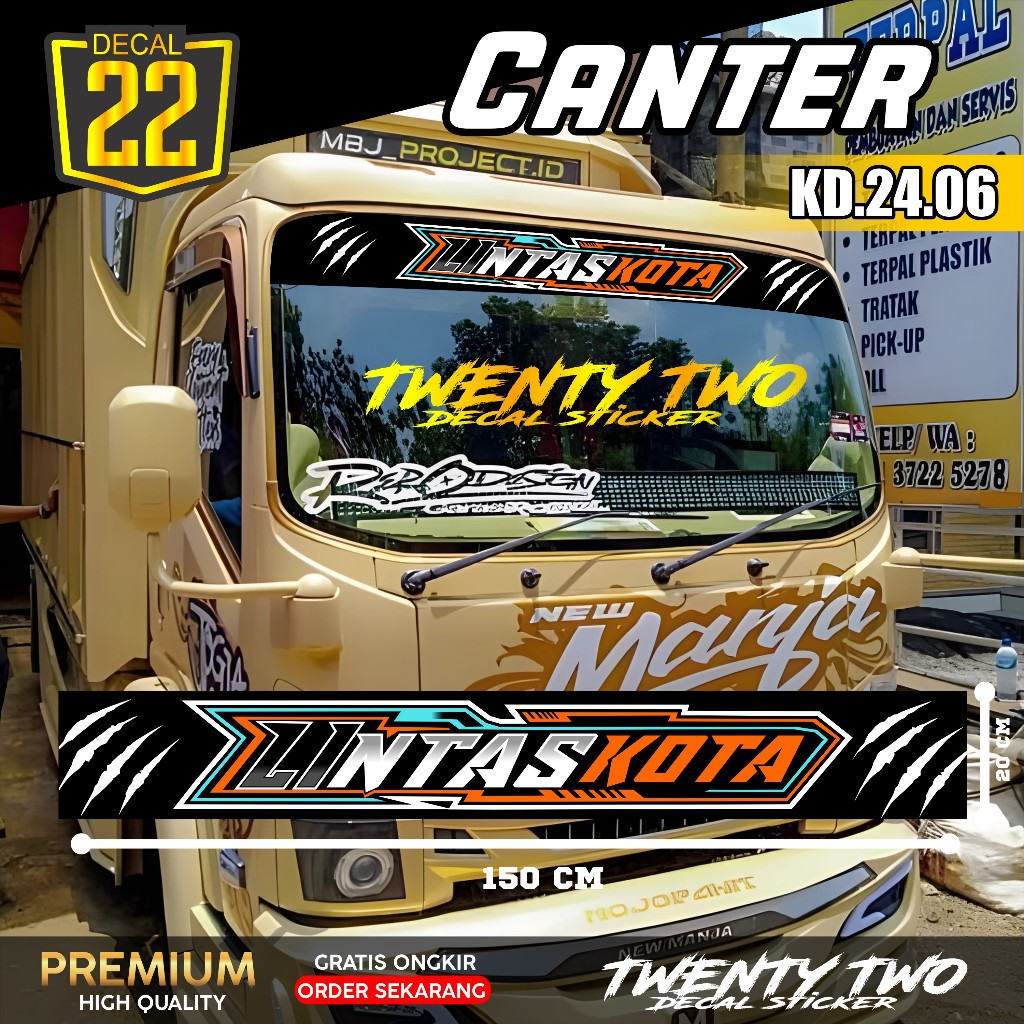 Truck CANTER Windshield Sticker TRUCK CANTER Sticker BISMILLAH ...