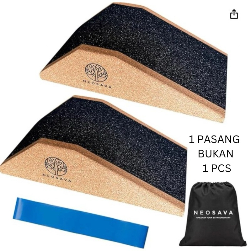 Neosava Cork Squat Wedge Block [Pair, Right Left] Slant Yoga Board