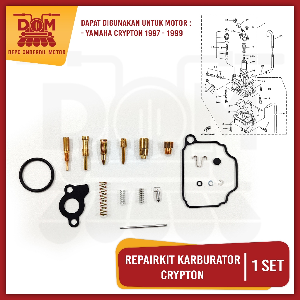 Crypton Carburetor Repair Kit (TOKAIDO) Carburetor Repair Kit Parakeet ...