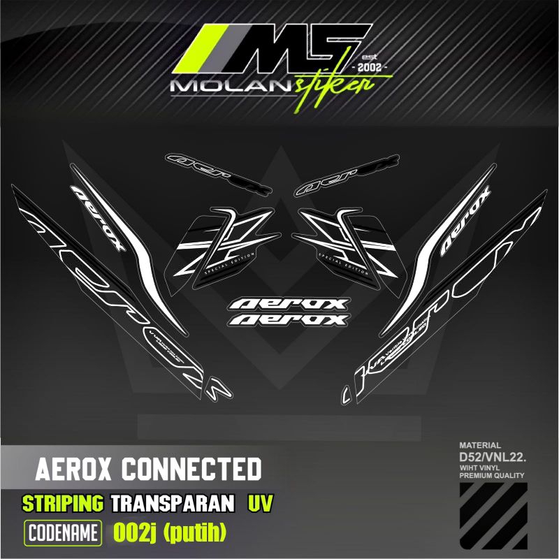 Decal Sticker Striping Transparent Variations Uv Aerox 155 Connected ...