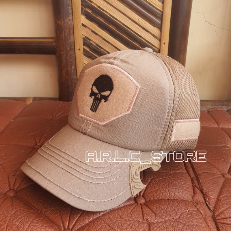 Tactical funisher skull cream tan Combination baseball caps Embroidery ...