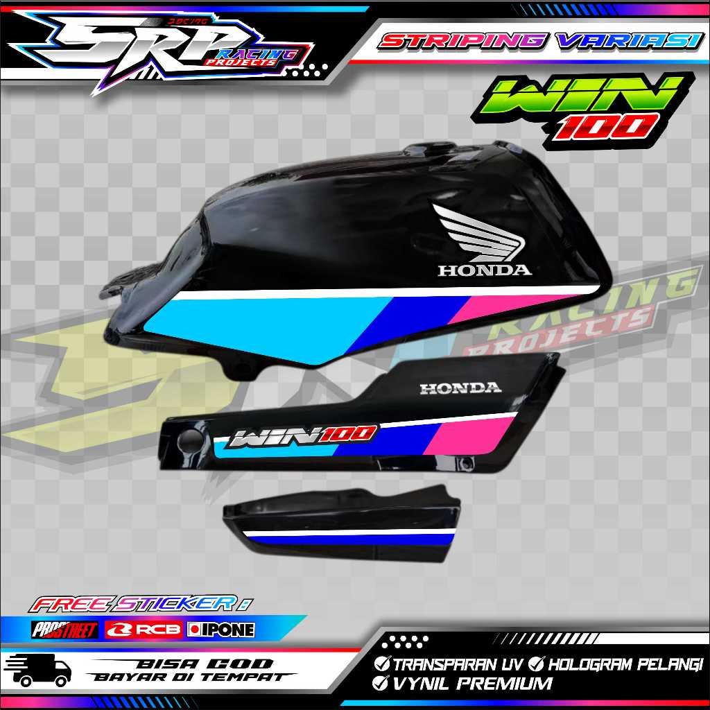 Honda WIN 100 MOTORCYCLE VARIATION STRIPING / HONDA WIN 100 STICKER ...