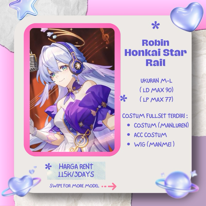Rental / RENTAL COSTUM ROBIN HONKAI STAR RAIL | Shopee Philippines