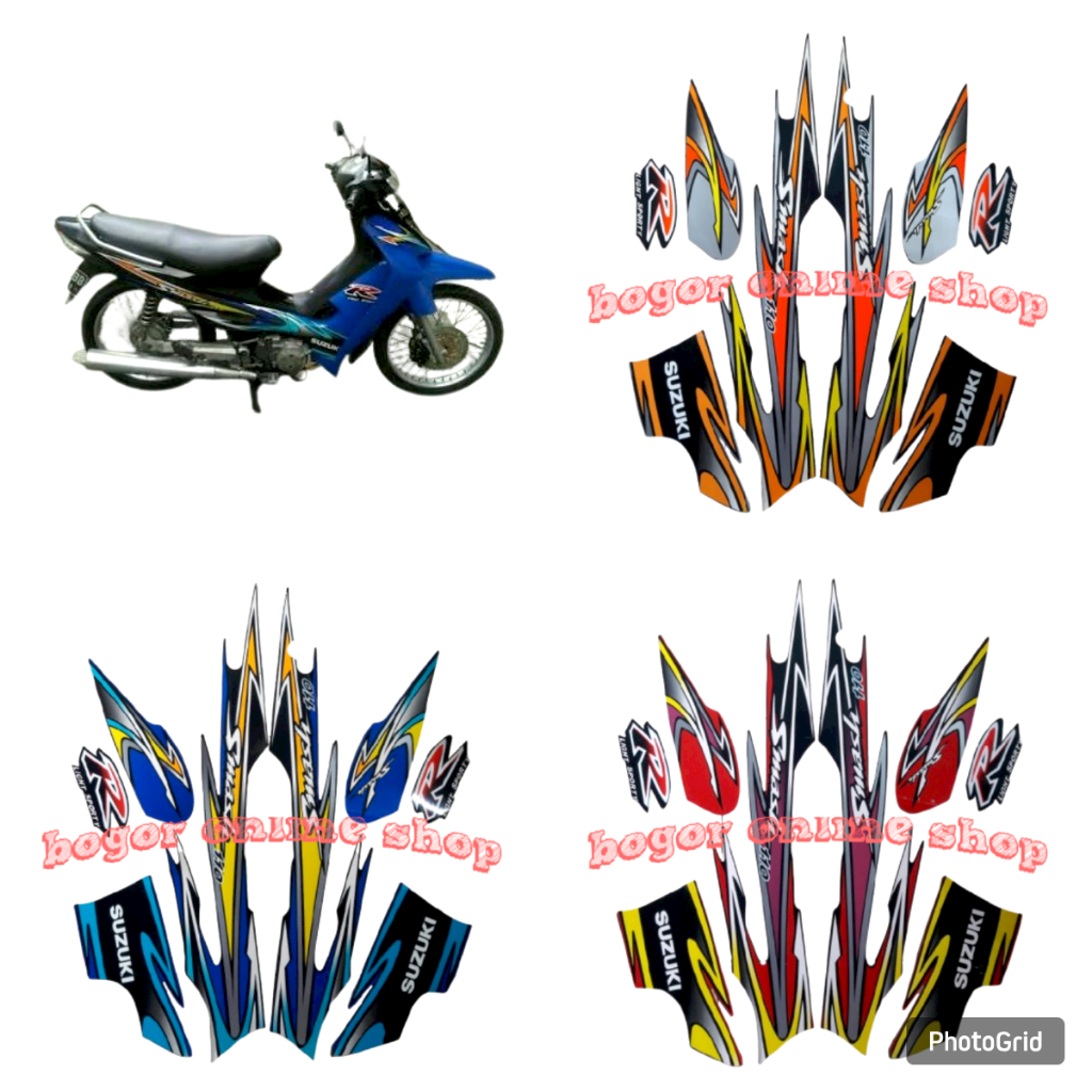 2004 suzuki smash 110r motorbike body striping stickers, full set ...