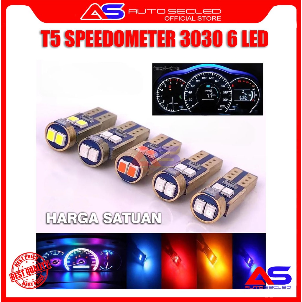 Lamp T5 SPEEDOMETER 6 LED 3030 CHIP LED BRIGHT LED DASHBOARD MOTORCYCLE ...