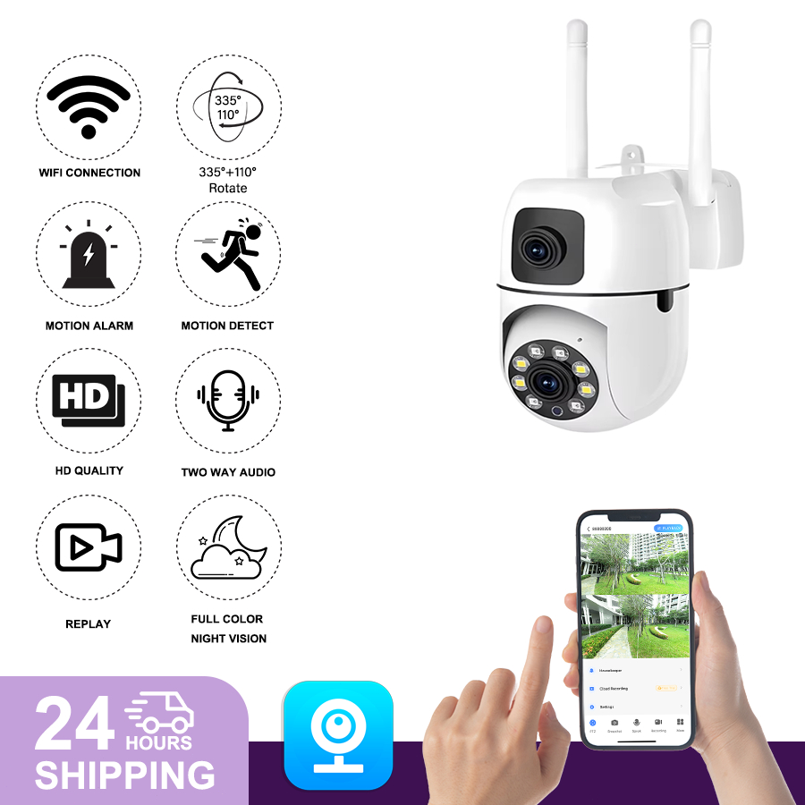 HP Cctv V380 pro WiFi Wireless 8MP Dual Lens long distance via ...