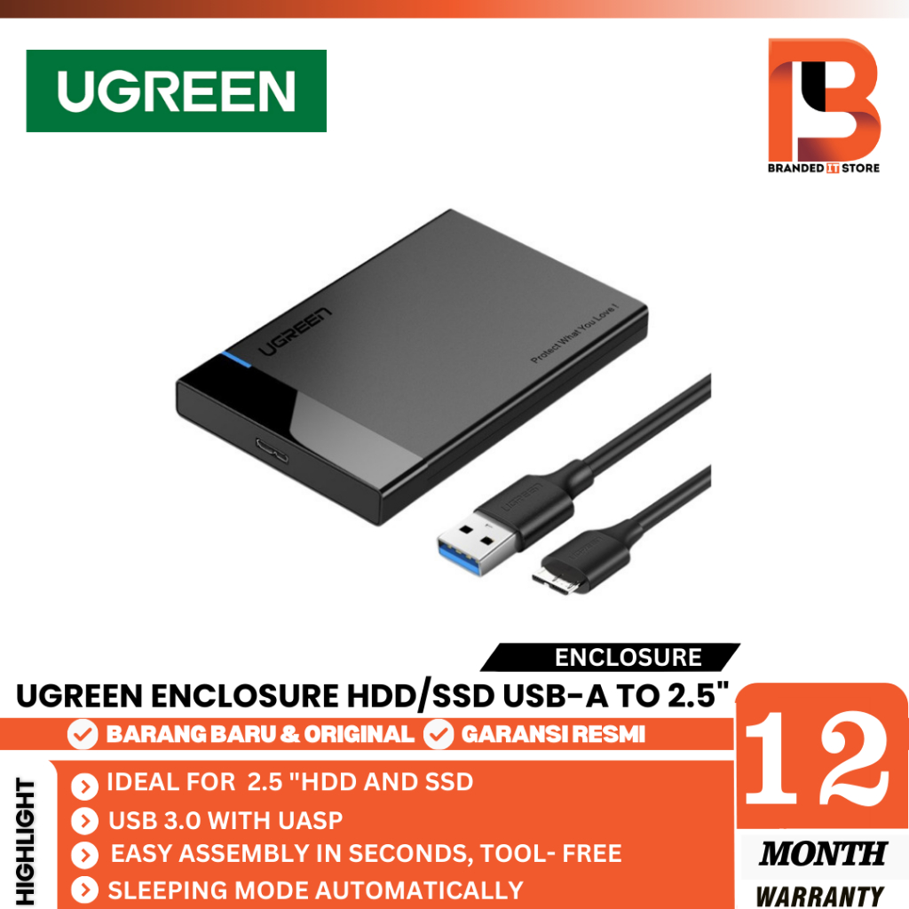 Ugreen ENCLOSURE HDD/SSD USB-A TO 2.5