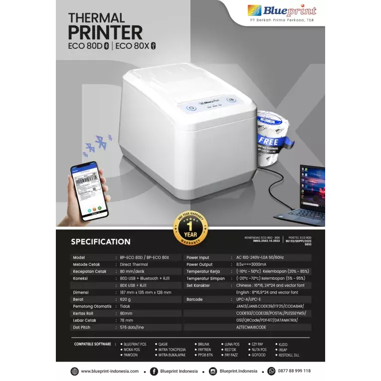 Blueprint PRINTER USB ECO 80X -01371 | Shopee Philippines