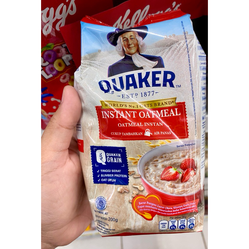MERAH Quaker instant oatmeal red 200 grams | Shopee Philippines