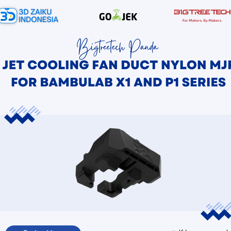 Bigtreetech Panda Jet Cooling Fan Duct Nylon Antem for Bambulab X1 and ...