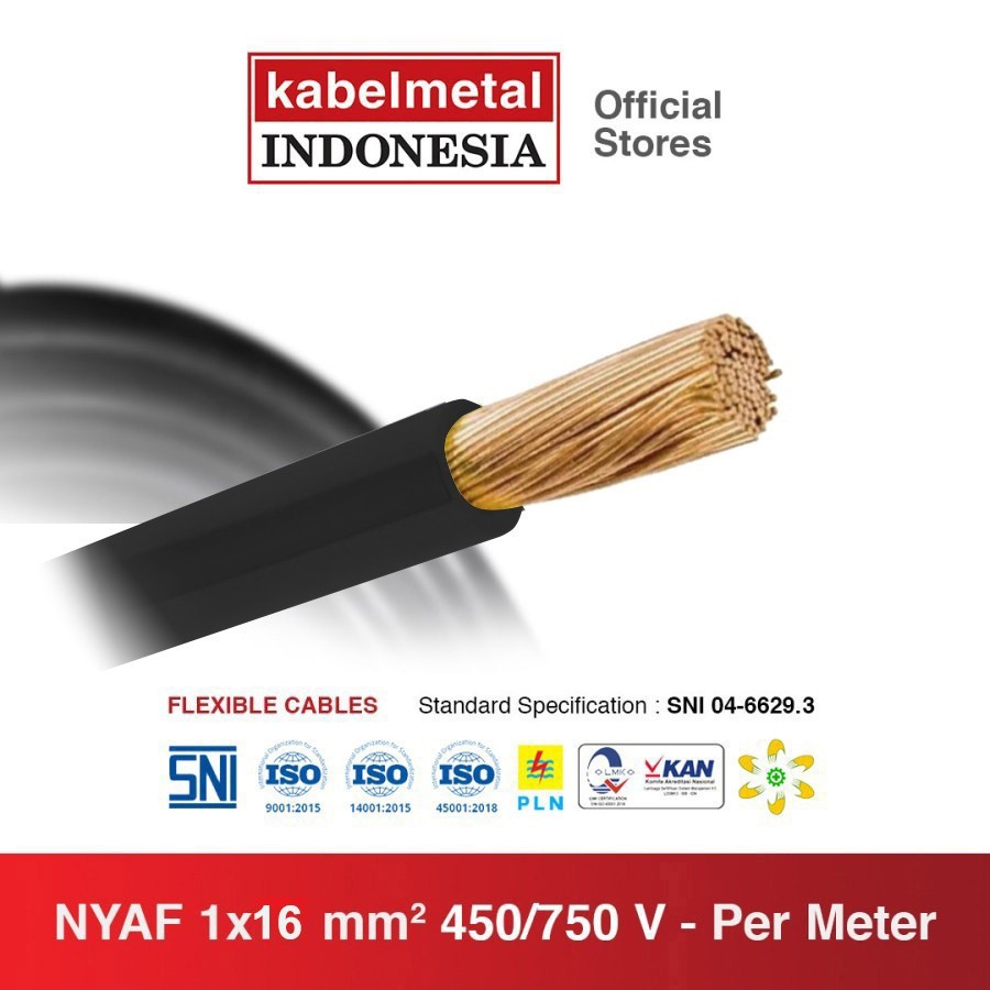 NYAF Cable 16 mm Black Per Meter cablemetal INDONESIA - Flexible Copper ...