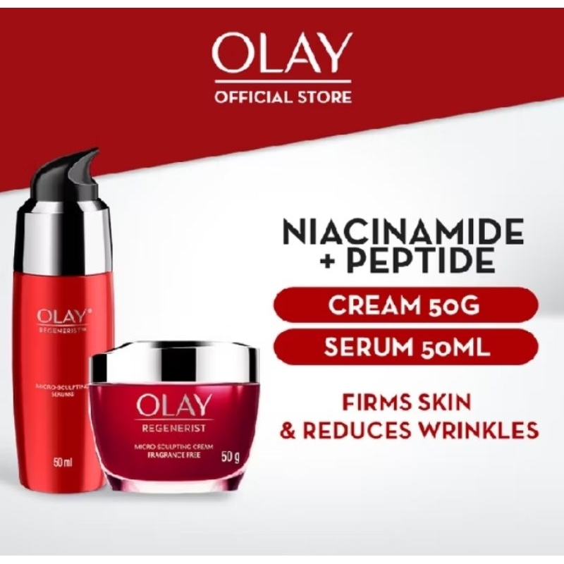 Package Olay Regenerist Micro Sculpting Day Cream 50gr & Serum 50ml ...