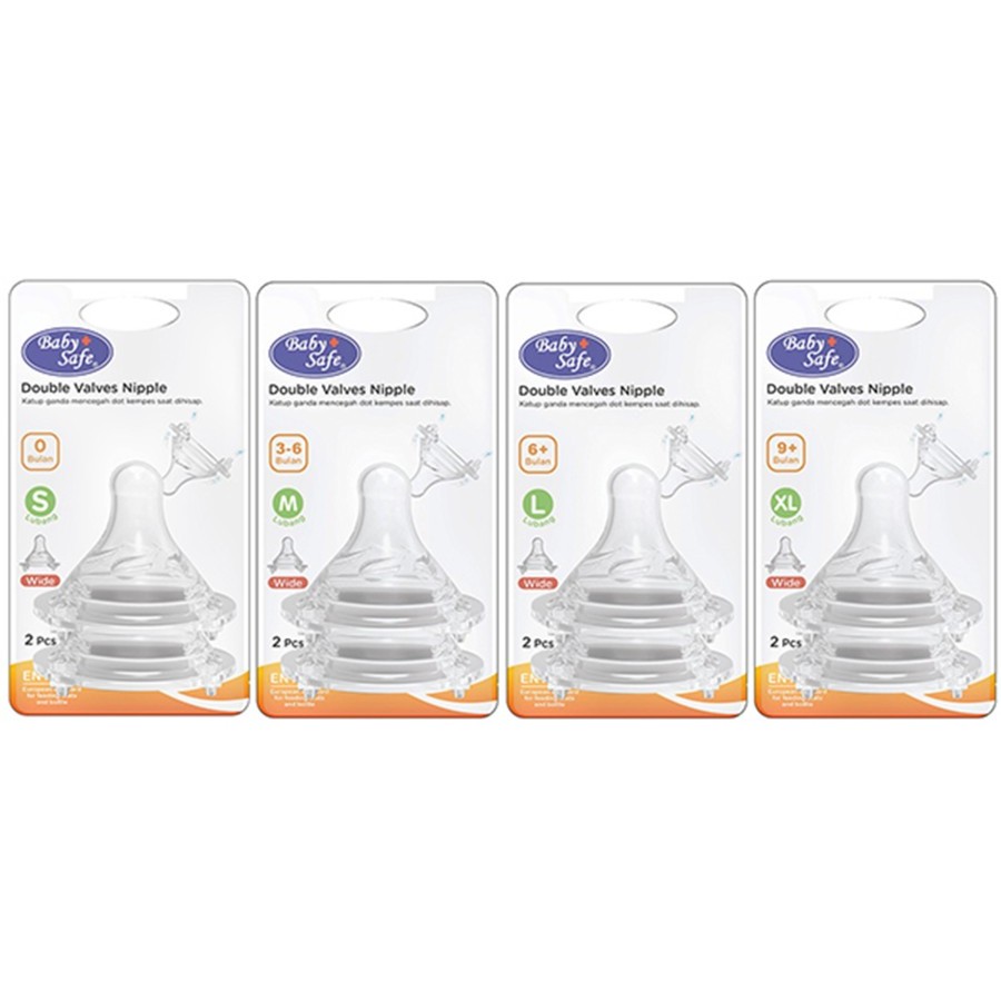 Baby Safe Double Valves Nipple (Wide Neck Milk Bottle Pacifier Contents ...