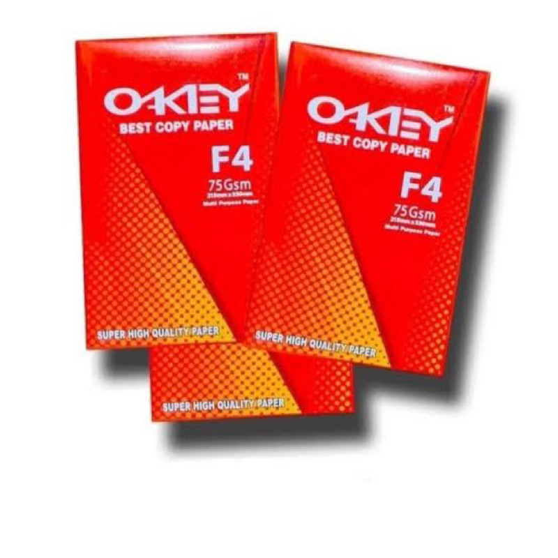 PUTIH [500 Sheets / 1 RIM] HVS FOLIO F4 OKEY PAPER 75 Grams, White HVS ...