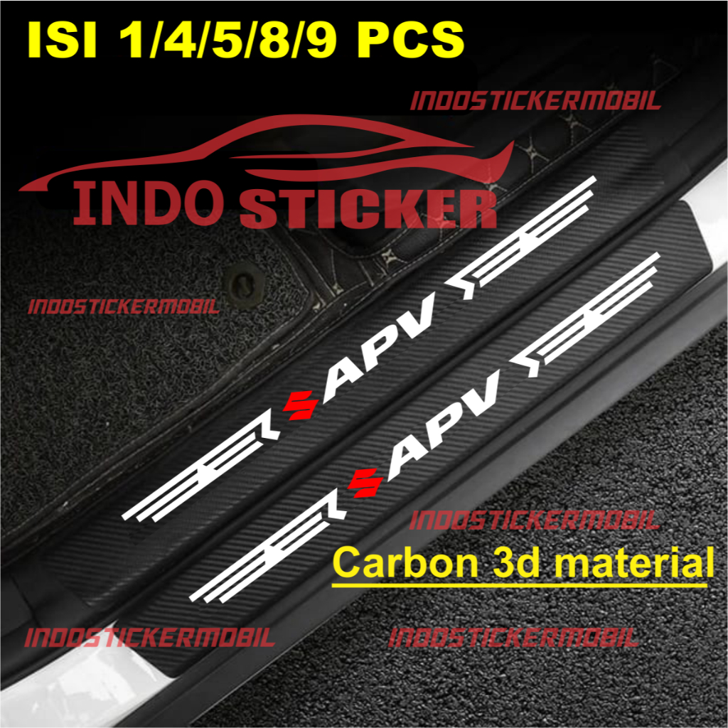 9pcs 3d carbon sill plate stickers for suzuki apv cars 3d carbon ...