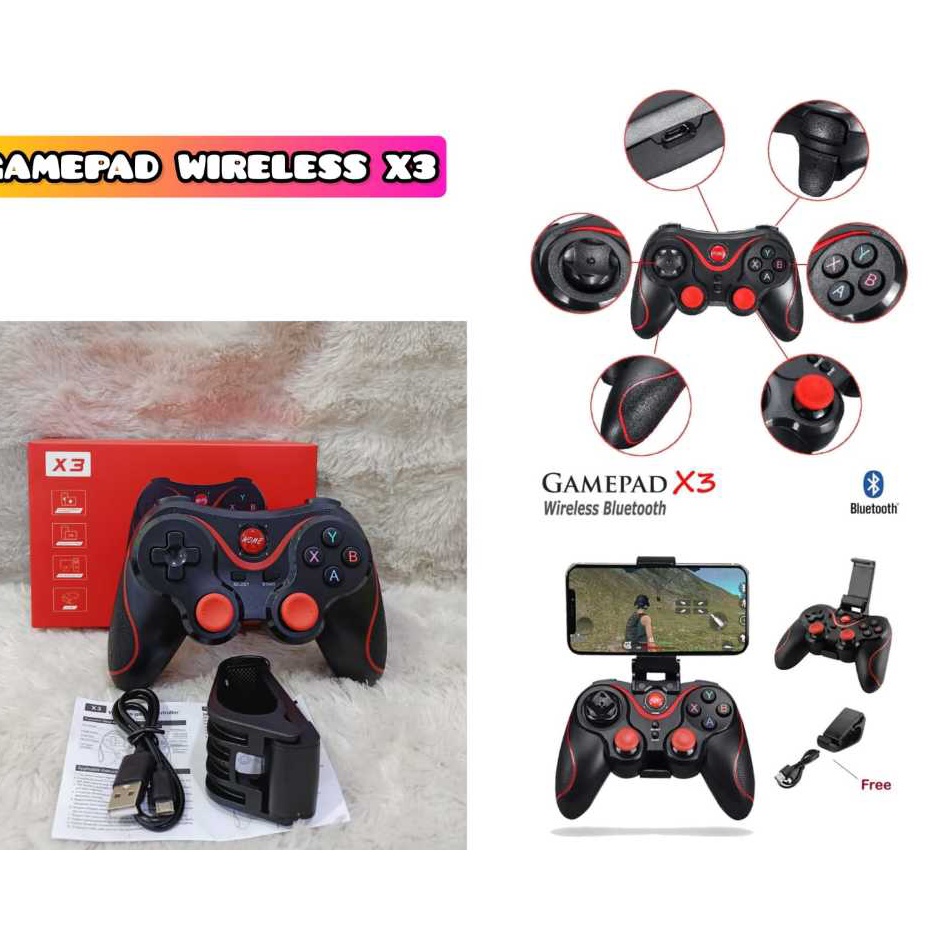 Gamepad Wireless X3 MNN1 Joy stick Bluetooth Gaming Stand controller ...