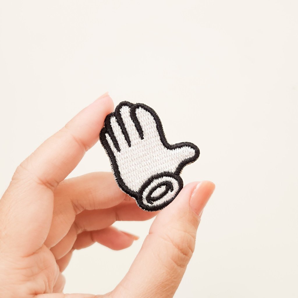 HAND SIGN WARNING EMBROIDERY PATCH M*CKEY HAND 9 EMBROIDERED BADGE ...