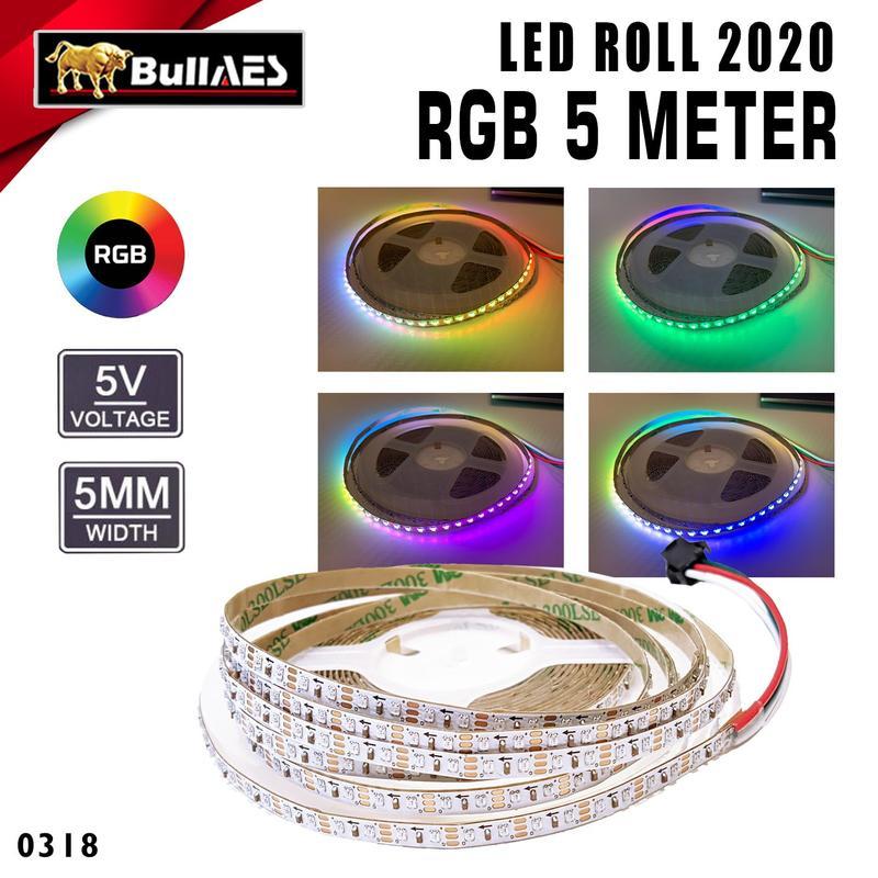Led Roll RGB 2020 Matrix List Roll Top View 5 Meters PCB 5mm Bullaes 5 ...