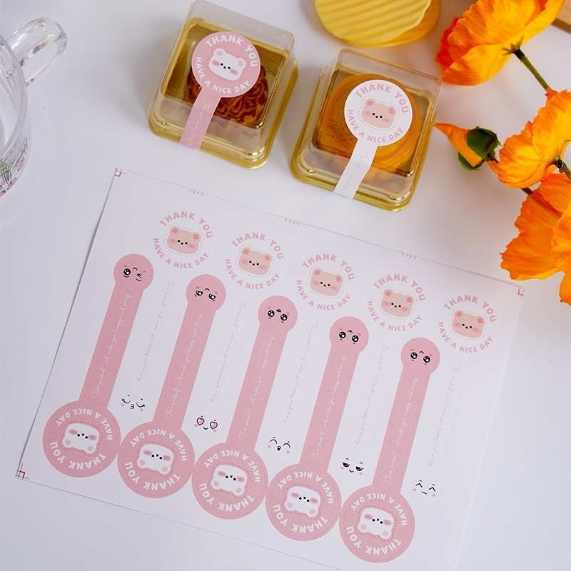 Long sticker seal box label box Christmas sticker box thank you tq ...