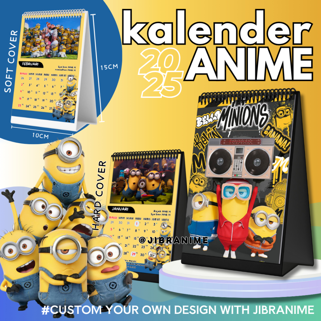 Calendar / desk Calendar 2025 anime Minions Despicable Me / Custom