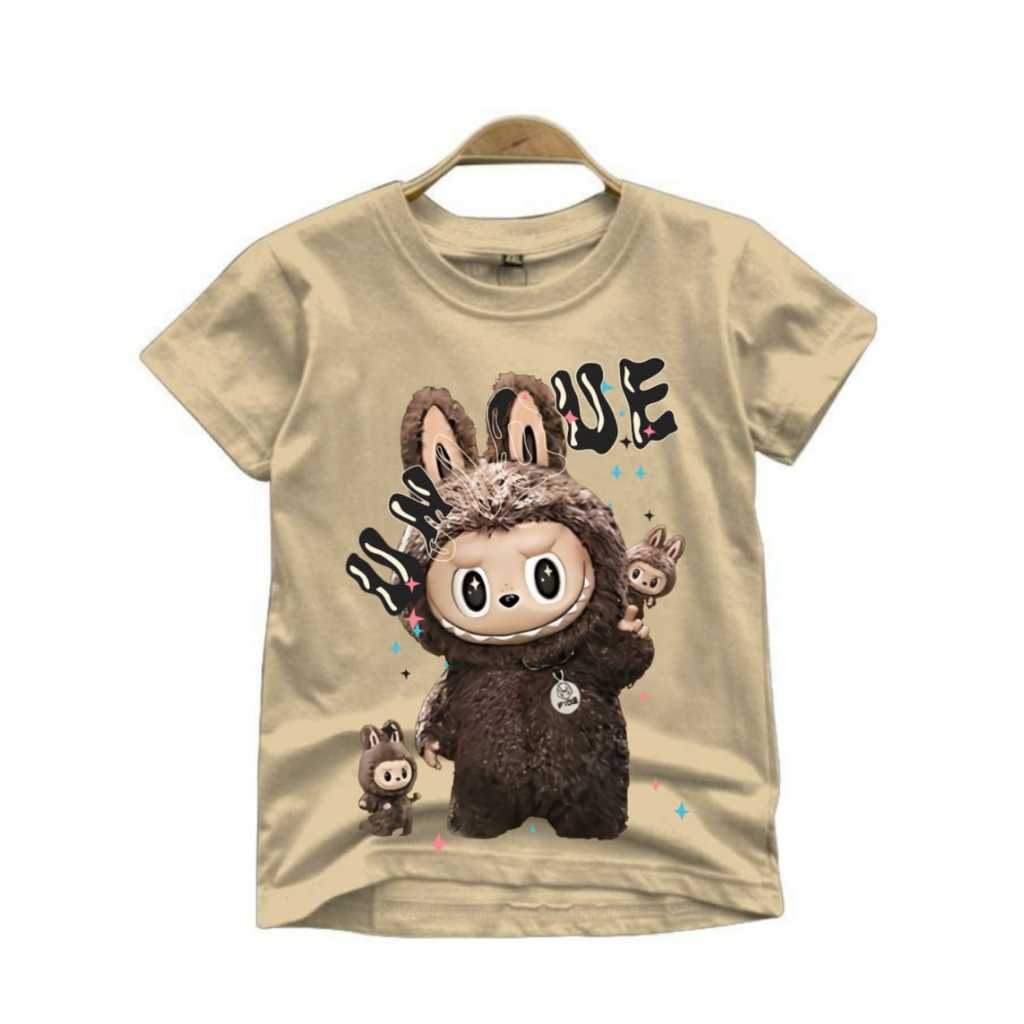 Labubu Mixue children's clothes aged 1 - 10 years Cream color unisex viral Labubu children's t ...