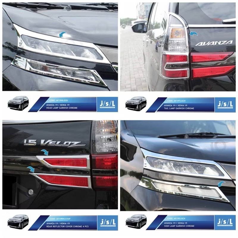 ALL NEW AVANZA VELOZ 2019 2020 2012 2024 FRONT REAR LIGHT GARNISH ...