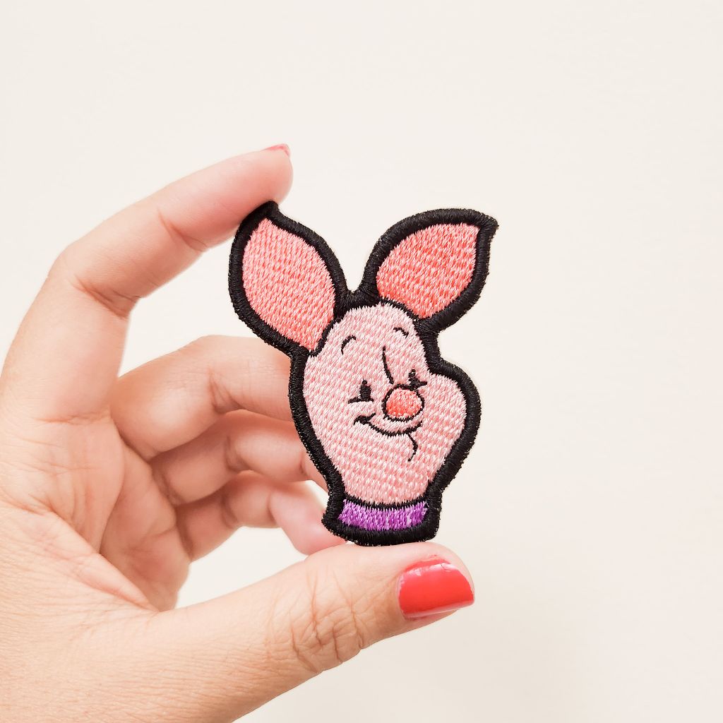 Cartoon EMBROIDERED PATCHES / EMBROIDERED BADGE -PIGLET-/ CUTE PINK ...