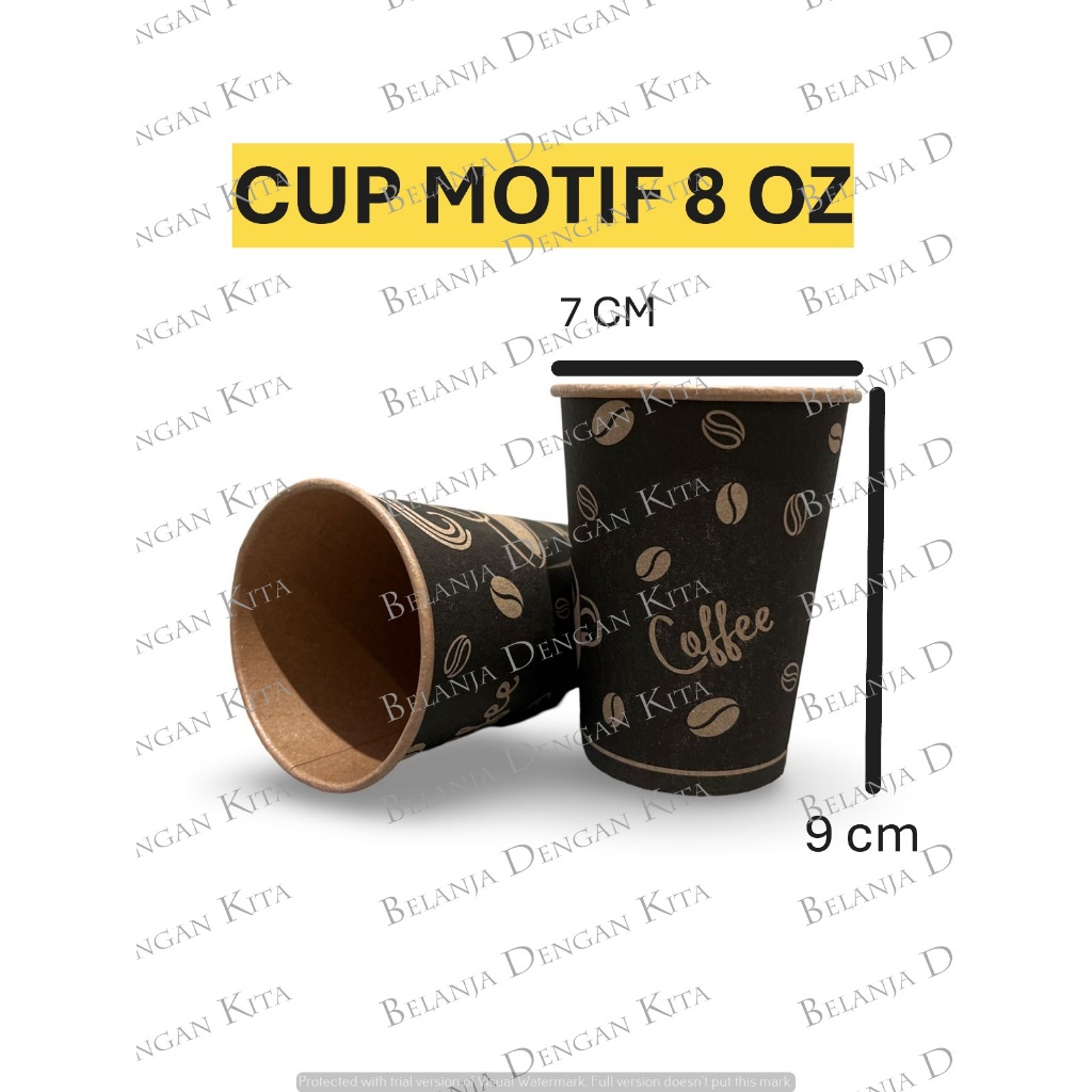 PUTIH Paper Cup / Hot Drink Paper Cup / Hot Paper Cup Plain White Motif ...