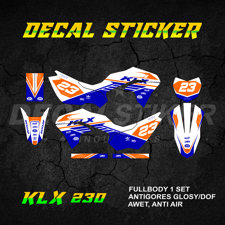 HIJAU PUTIH MERAH UNGU Decal STICKER KLX 230 R FULLBODY (002) DECAL ...