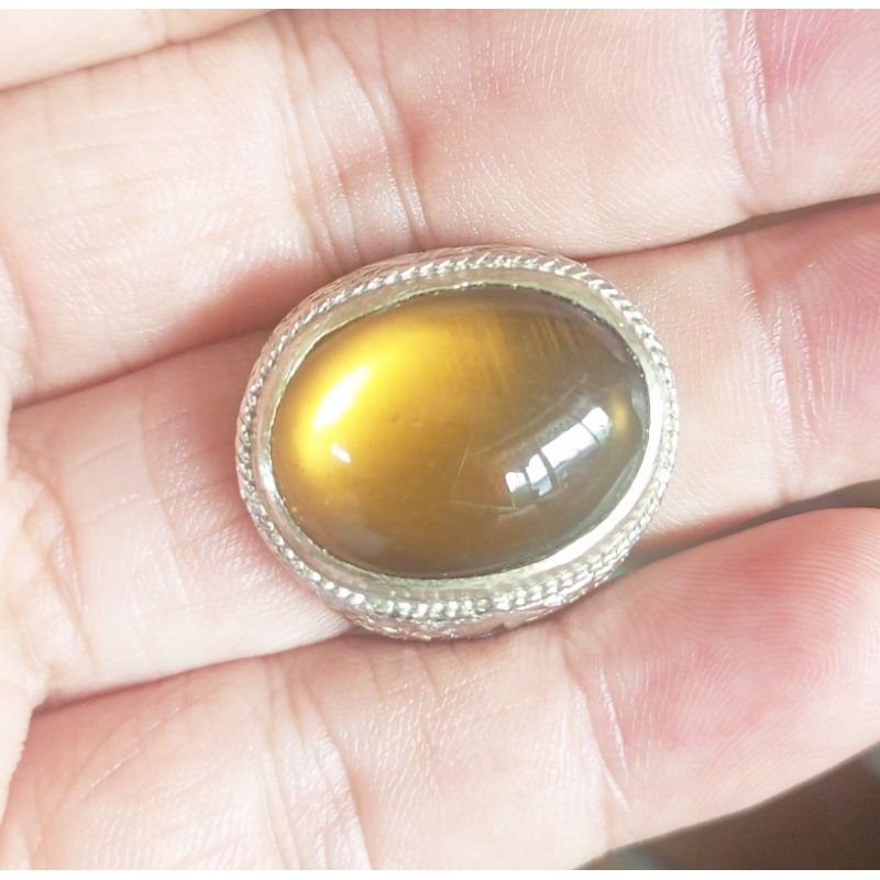 [Optional] padang Solar Stone | Smoky quartz || Ring 9.5 free resize ...