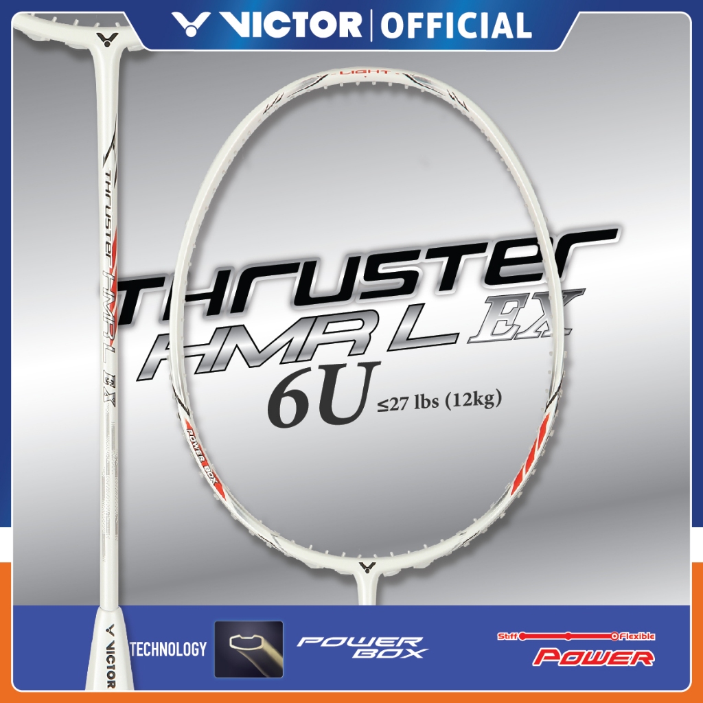 Victor Thruster HMRL EX Badminton Racket [Cloudy White] - Strung