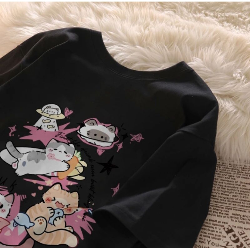 Nivalis combed code CATS women's oversize bigsize jumbo premium t-shirt ...