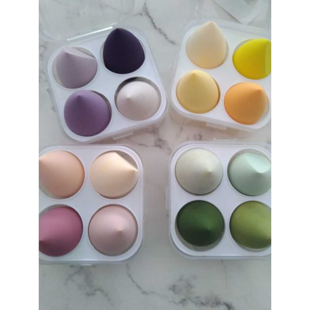 Wet and Dry Makeup Sponge contains 4 (can be a container) | Shopee ...