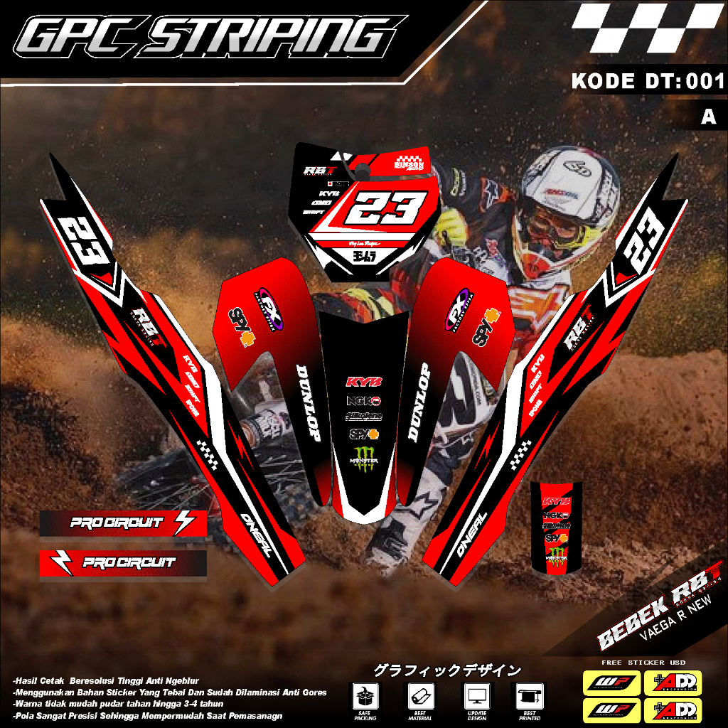 STICKER STRIPING YAMAHA VEGA R NEW MOTOR RBT BEBEK MODIF SUPERMOTO ...