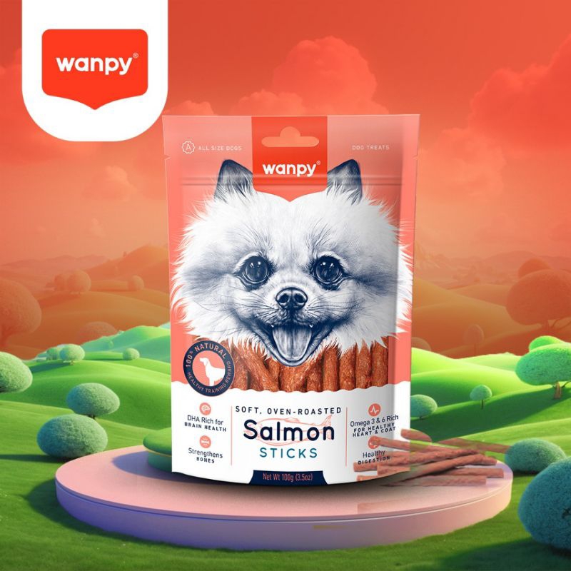 Wanpy salmon fish shape bites dog snacks | Shopee Philippines