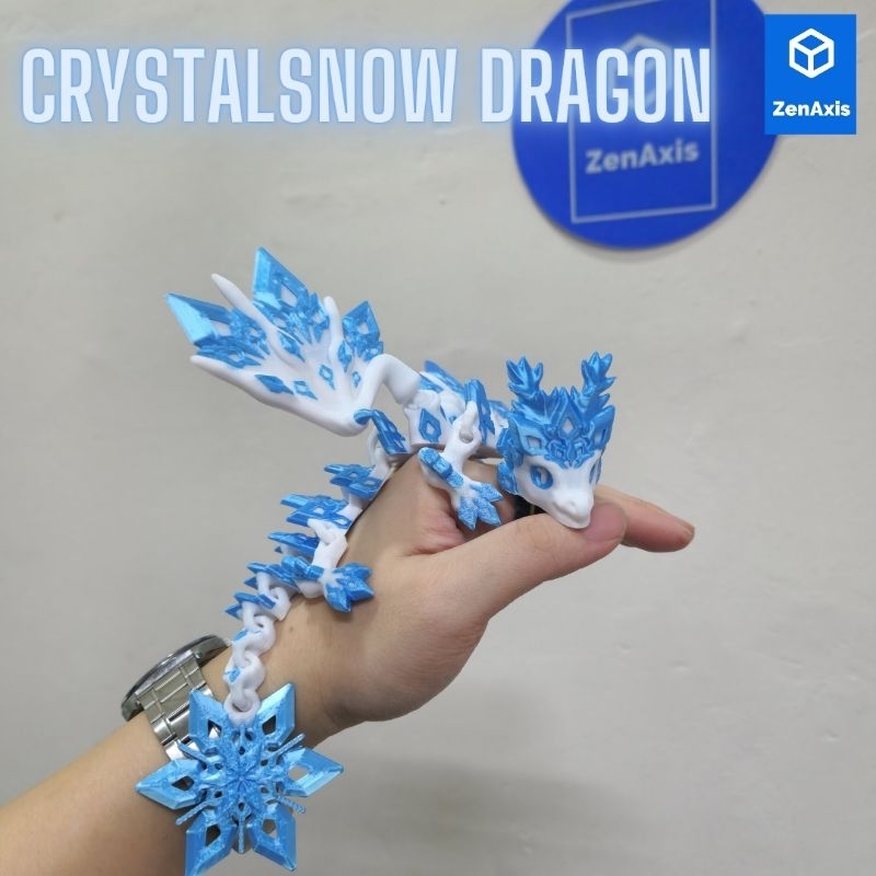 Crystal Snow Dragon articulated fidget toy 3D ZENAXIS | Zenaxis ...