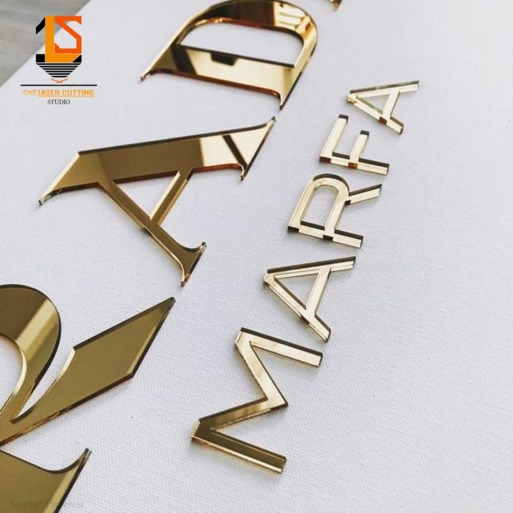 Embossed Acrylic Mirror Gold/Silver Letters + EVA Sponge | Custom 3D ...