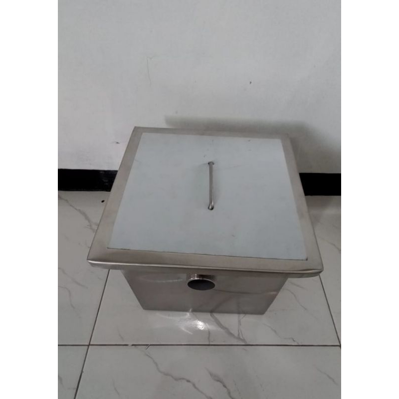 Grease trap 30x30x25 cm in outled outer thread 1.5 inch stainless steel ...
