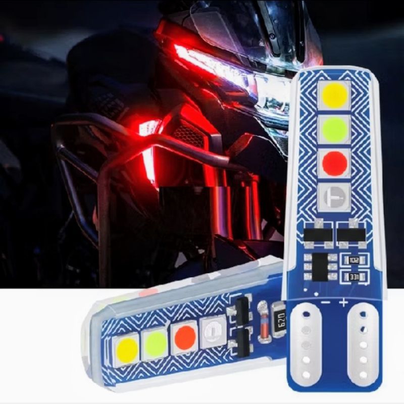 (Pair) T10 RGB LED Running Lights, Jelly Flashing Turn Signal Lights, 4 ...