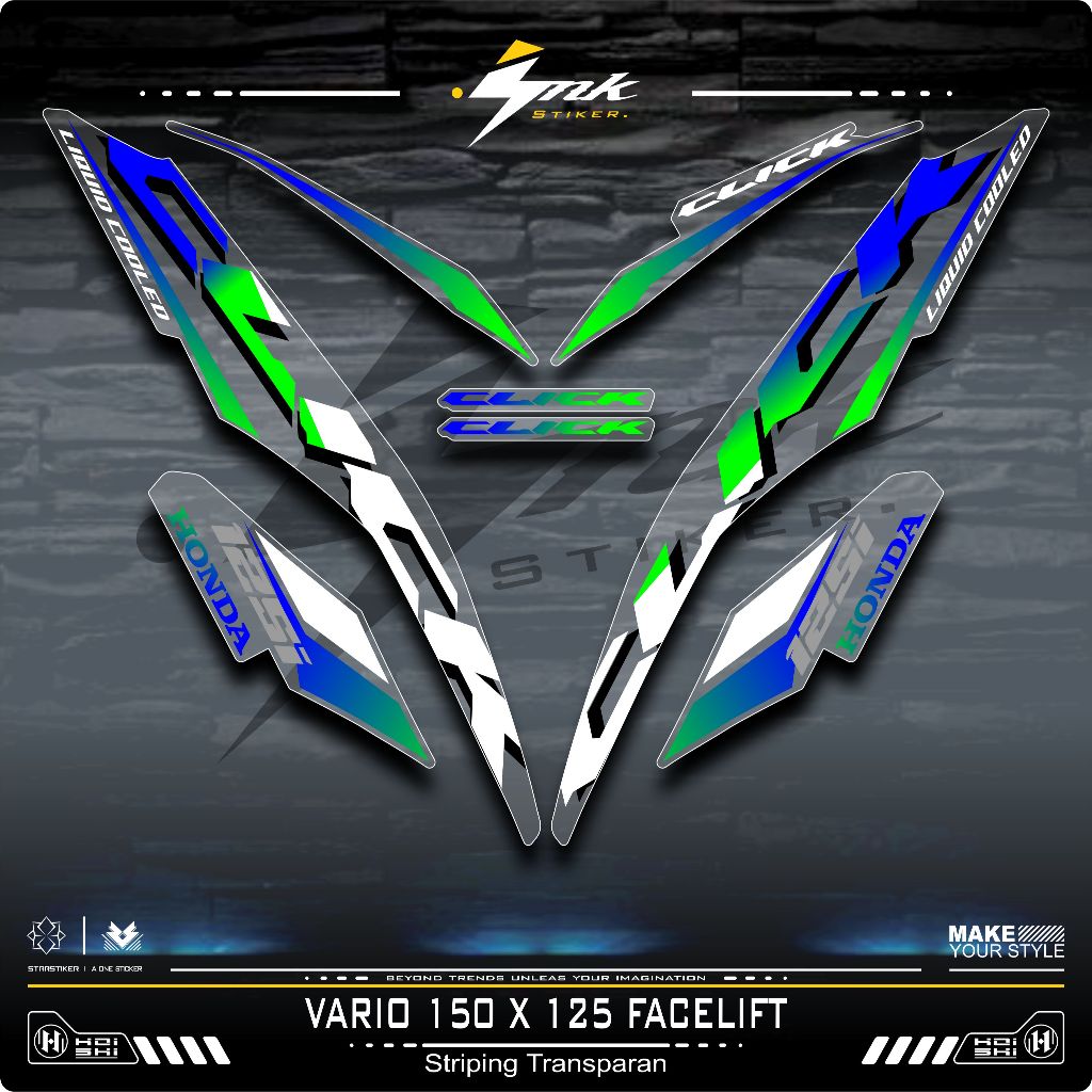 VARIO FACELIFT TRANSPARENT STRIPING SKU 7 STICKER CLEAR STICKER VARIO ...