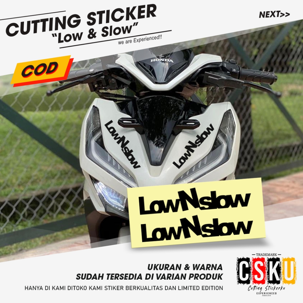 Low & Slow Cutting Stickers Motorcycle Body Variations Dashboard Helmet ...