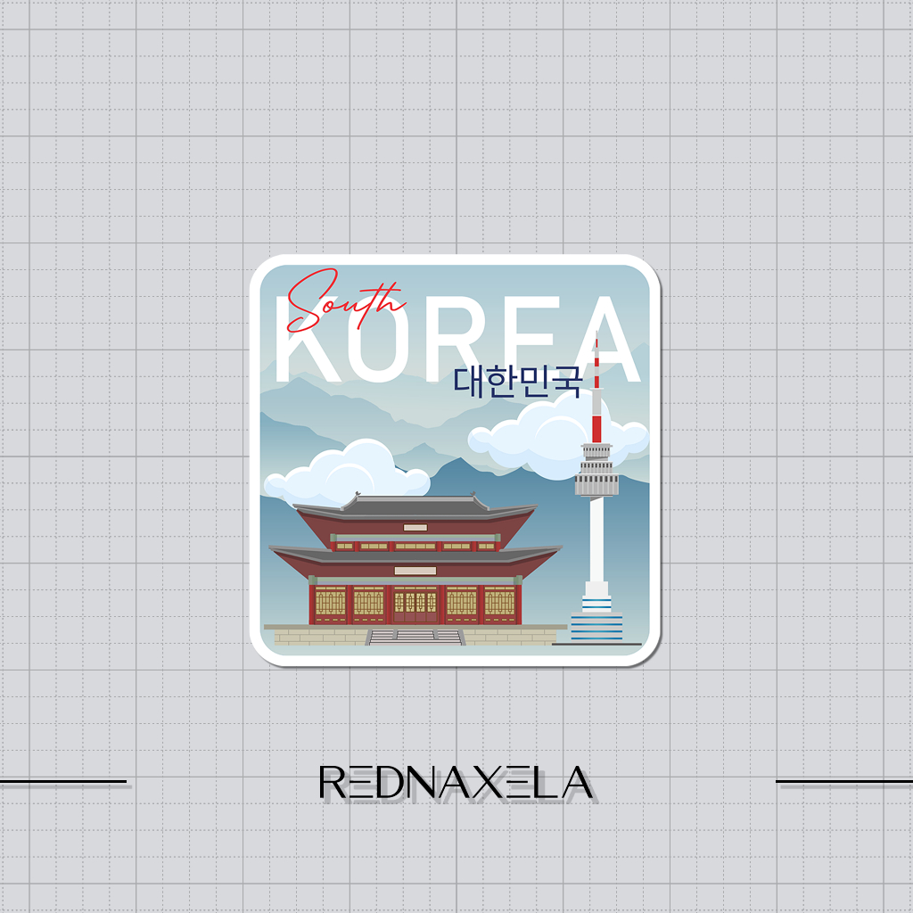 Vinyl Sticker Country South Korea 1 Sticker Suitcase Outdoor Travel ...