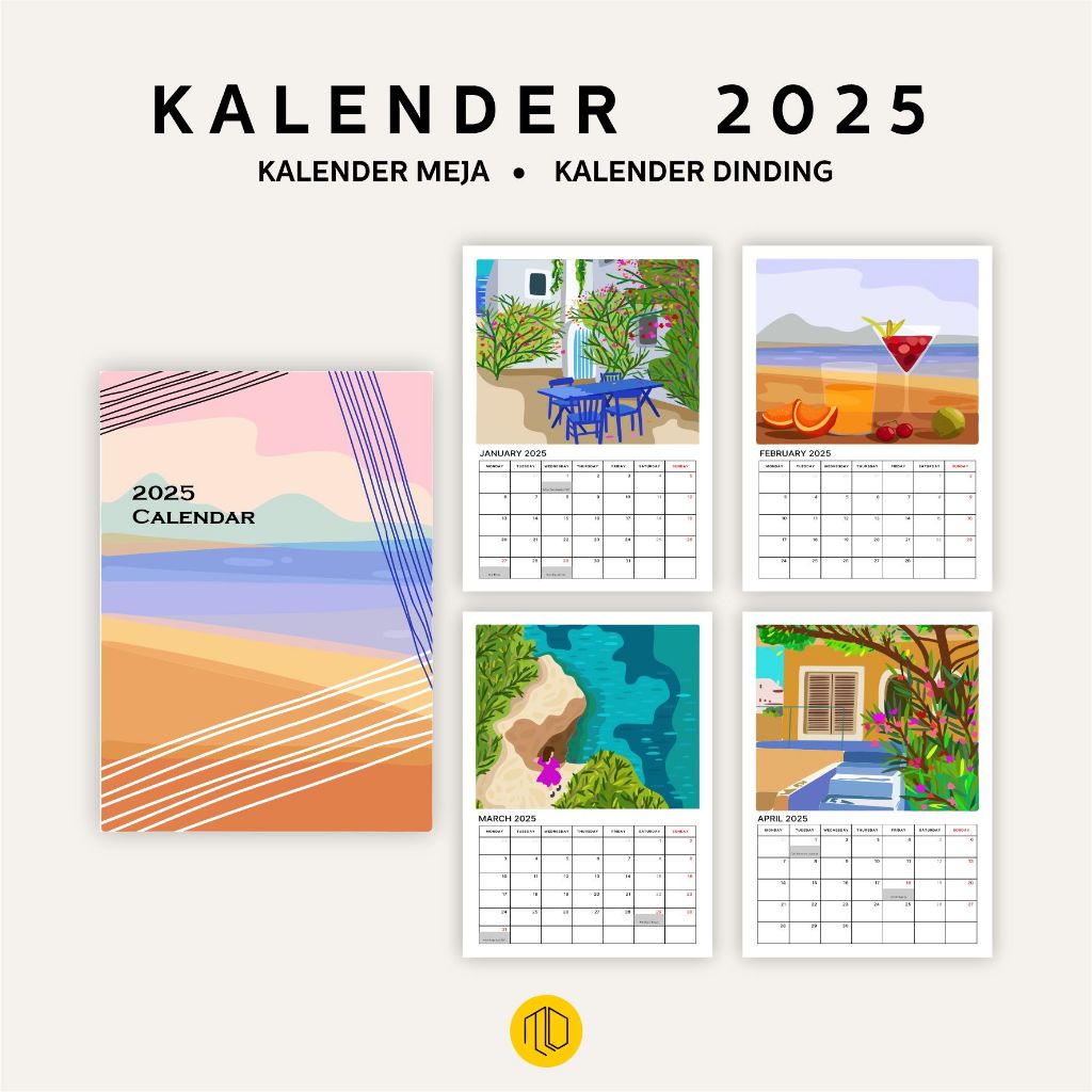 2025 Calendar Aesthetic Scenery Motif 2025/wall Calendar 2025/desk