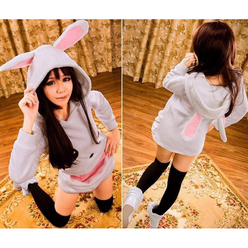 Himekawa Yoshino Rabbit Fluffy Hoodie Jacket Date A Live Costume ...