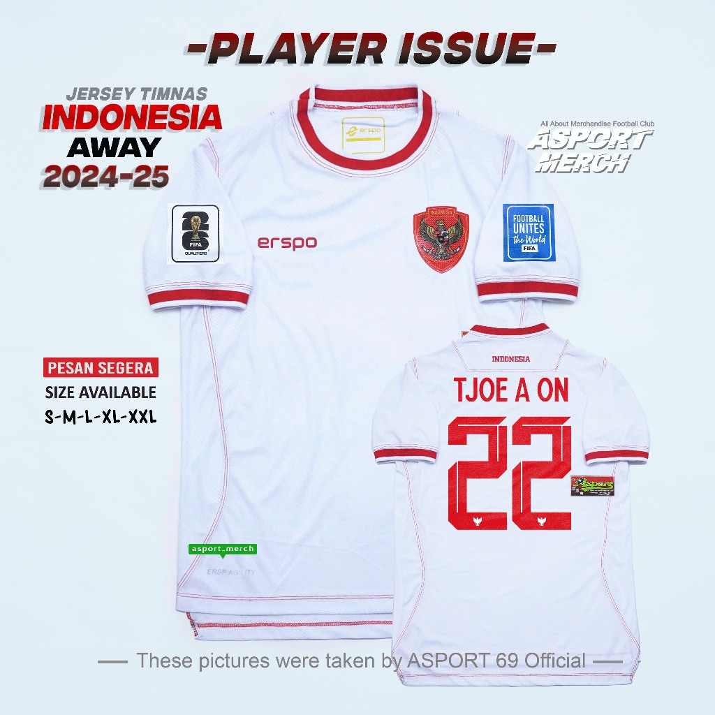 Indonesia AWAY JERSEY ERSPO PLAYER ISSUE INDONESIA AWAY NATIONAL TEAM ...