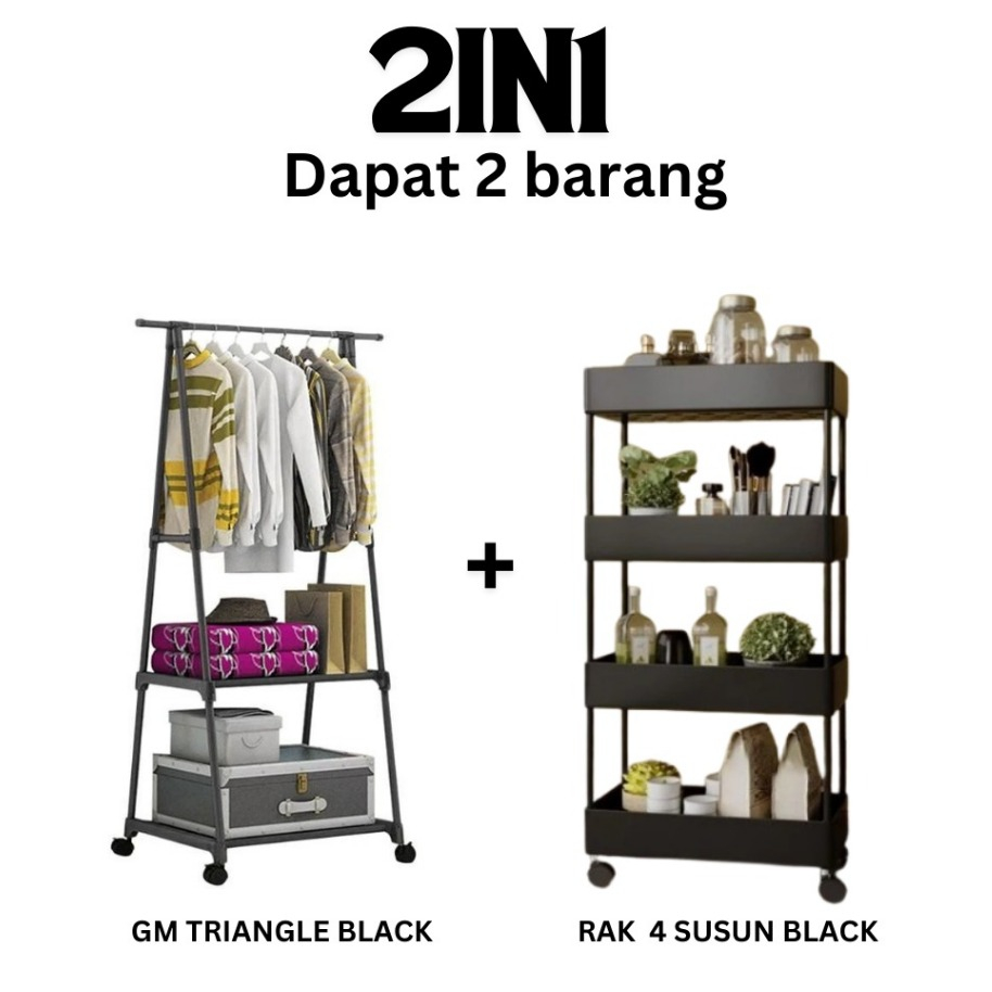 Bundling Package GM Triangle Black Clothes Rack Stand Hanger + Nara ...